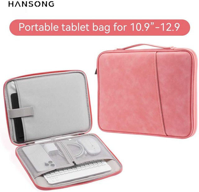 Wasserdichte und gepolsterte Tablet Tasche für 11-13 Zoll iPad und Samsung, Schutzhülle für Tablet PCs in Schwarz oder Pink - Bild 1