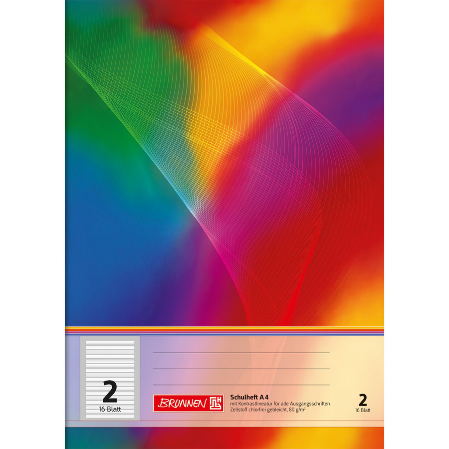 BRUNNEN Schulheft DIN A4 liniert Lineatur 2 multicolor - Bild 2