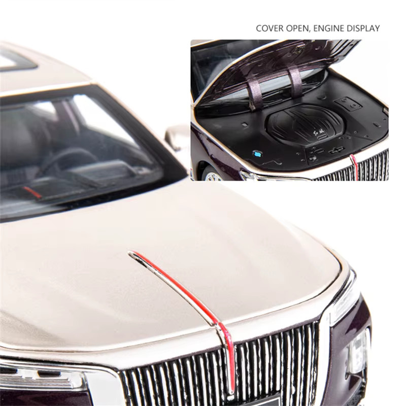 Hong Qi H9 Legierung Auto Modell Diecast mit Sound und Licht 1/24 - Bild 4
