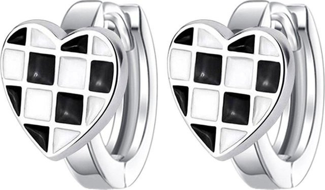 Lucky Star Jewelry Ohrringe, Karomuster, Schwarz-Weiß, Kupfer, Damen - Bild 1