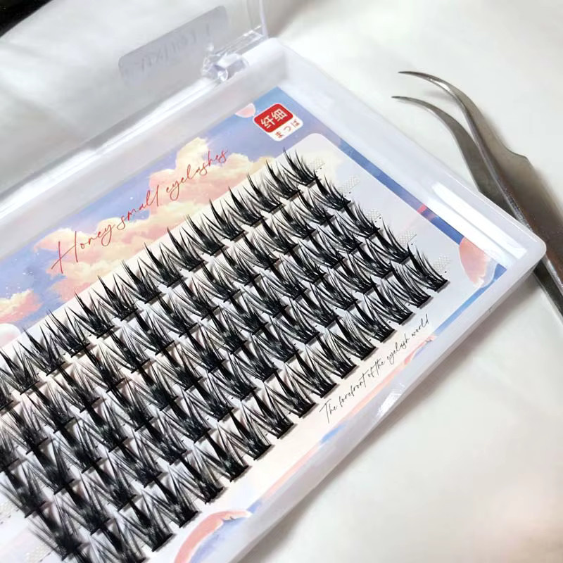 Mixiaohe Segmentierte Weizenklaustern-Wimpern, 80 Bündel, Lockig - Bild 2