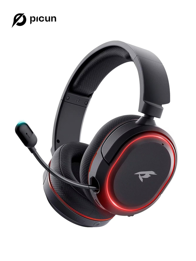 Picun G2 Wireless Gaming Headset mit Bluetooth 5.3 und 2,4G Verbindung, 7.1 Surround Sound, 5ms geringer Latenz und ENC-Mikrofon für PC, PS4 und PS5 - Bild 3