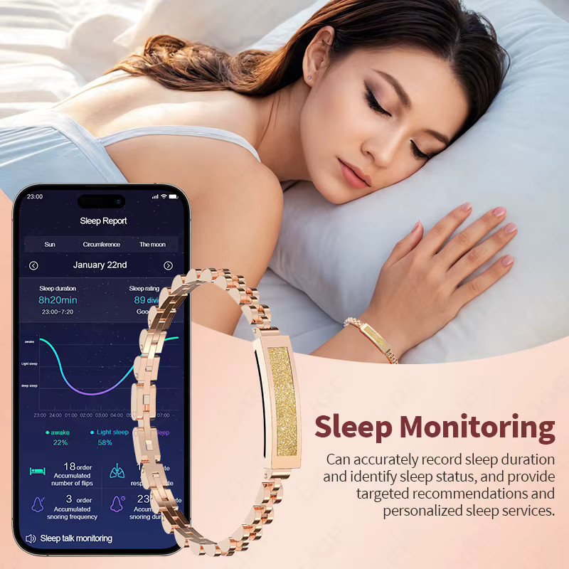 LIGE Smartwatch für Damen mit Bluetooth, Herzfrequenz- und Blutsauerstoff-Überwachung, rechteckiges Edelstahlarmband in Schwarz, Blau oder Gold - Bild 2