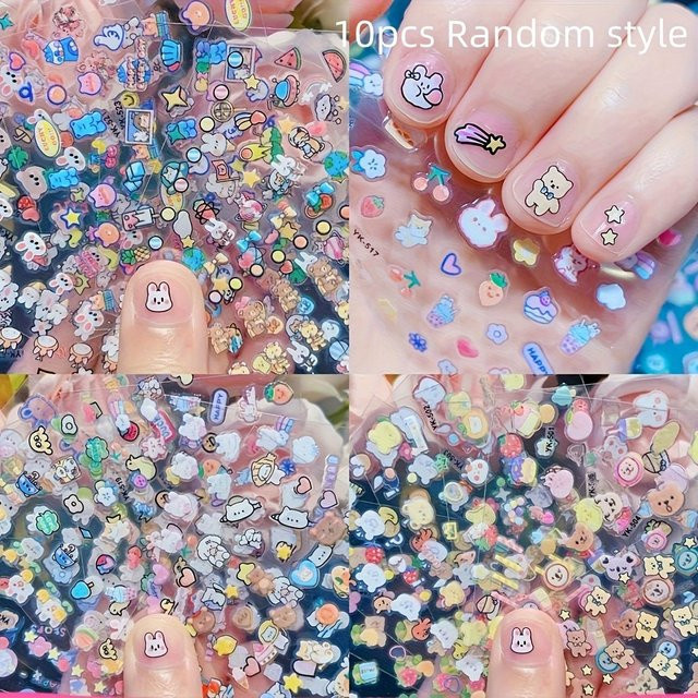 Ambiel Charm Nagelkunst-Aufkleber, 10 Stück, grau, glänzend, Damen - Bild 1
