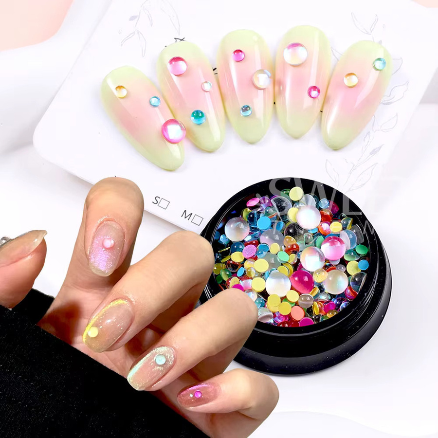 SWEET TREND Nagelkunst-Charms Regenbogen-Macaron-Blasenperlen, 1 Box - Bild 5