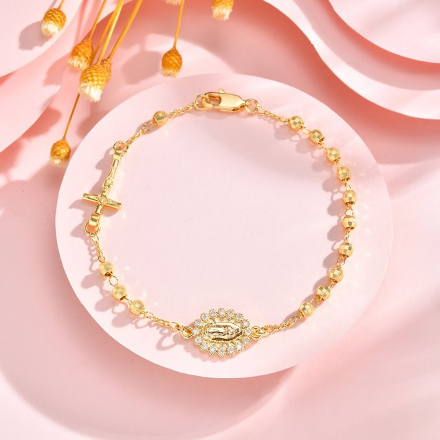 VNOX Rosenkranz-Armband, 18K Vergoldet, Perle, Damen - Bild 1