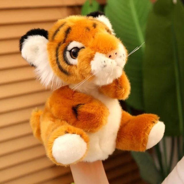 BC Pet Supplies Tiger Handpuppe, Plüsch, Weiß, Gelb, 22cm - Bild 1