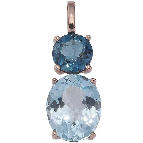 Colfem Anhänger 585 Rotgold, Blautopas, Damen - Bild 1