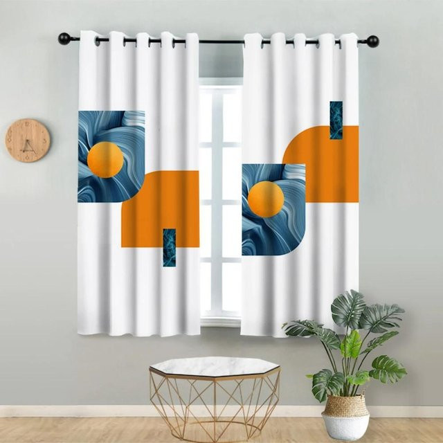 Yiran Furniture Verdunkelungsvorhang mit Elch-Motiv in Weiß, Breite: 55 cm, Höhe: 120 cm - Bild 1