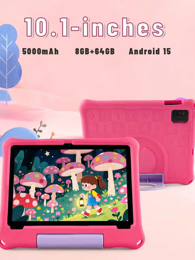 Paitanry Kinder-Tablet 10,1 Zoll in Pink mit Android 15, 64 GB Speicher, 8 GB RAM, Octa-Core-CPU, WiFi 6 und 5000 mAh Akku - Bild 5