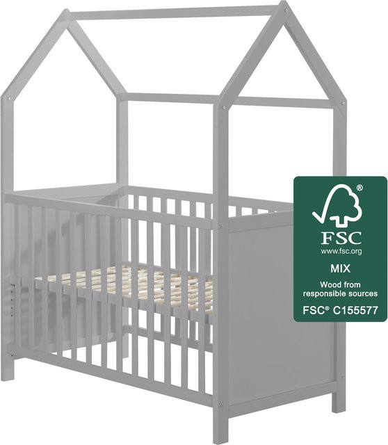 Roba Hausbett in Beige, FSC zertifiziert, mit Drop-Side, B/T: 120 x 60 cm - Bild 1