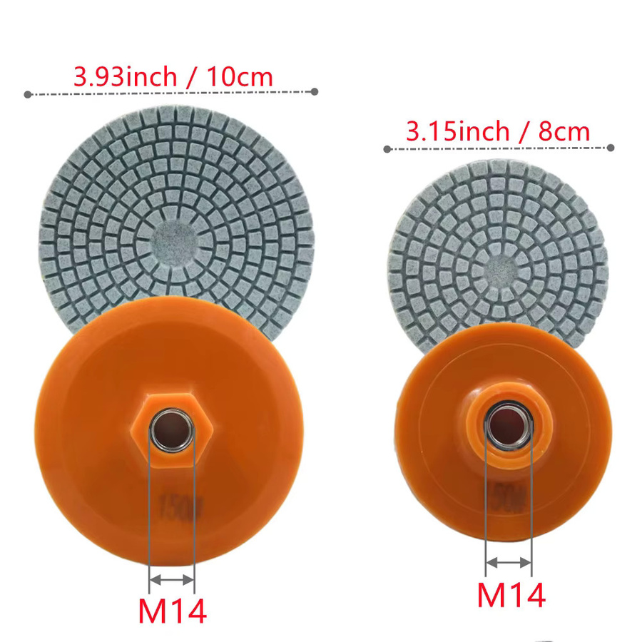 RSMXYO Schleifpads für Marmor, Granit und Beton, Nass- und Trockenschleifscheiben, 3/4 Zoll, Durchmesser: 80 mm oder 100 mm - Bild 2