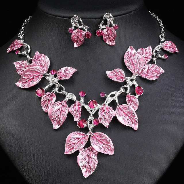 Lucky Star Jewelry Schmuck-Set, Halskette und Ohrringe, rosa, Metall, Zirkonia, Kristall, Damen, 46cm - Bild 1