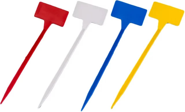 Set aus 10 weißen Pflanzenetiketten aus Kunststoff im T-Typ Design für Garten und Kindergarten, Höhe: 30,0 cm, Breite: 9,0 cm - Bild 1