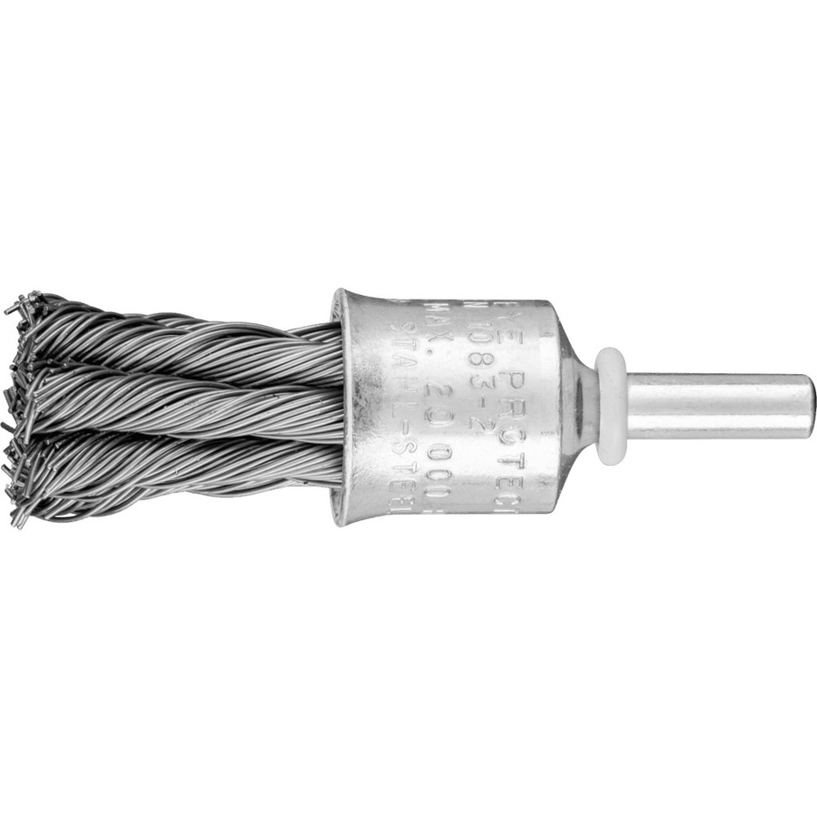PFERD TOOLS POS Pinselbürste gezopft PBG mit Stahl-Draht Ø 0,50 mm, Durchmesser: 19 mm, Schaft-Durchmesser: 6 mm, Farbe: Silber - Bild 1
