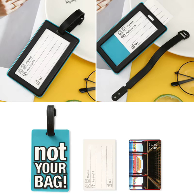 Kofferanhänger im Cartoon-Stil mit Aufschrift Nicht Ihre Tasche, roter Gepäckanhänger aus Silikon und Kunststoff für deine Reiseaccessoires - Bild 4