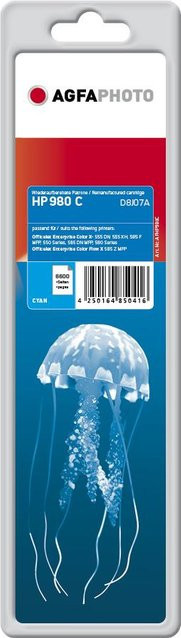 HP APHP980C Tintenpatrone Cyan für Officejet Enterprise Color MFP X555 und X585, 112 ml - Bild 1