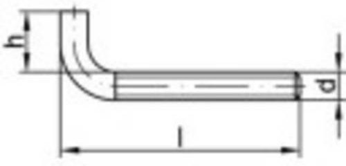 TOOLCRAFT Gerade Schraubhaken 60mm aus Stahl, galvanisch verzinkt, Silber, 100 Stück - Bild 1