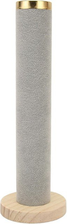 Neoglint Schmuckständer aus Samt und Holz in Grau als vertikaler Turm für Armbänder, Scrunchies und Haarband
