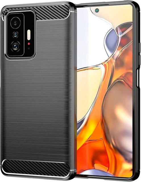 Xiaomi 11T / 11T Pro Schutzhülle in Carbon-Optik, Schwarz - Bild 1