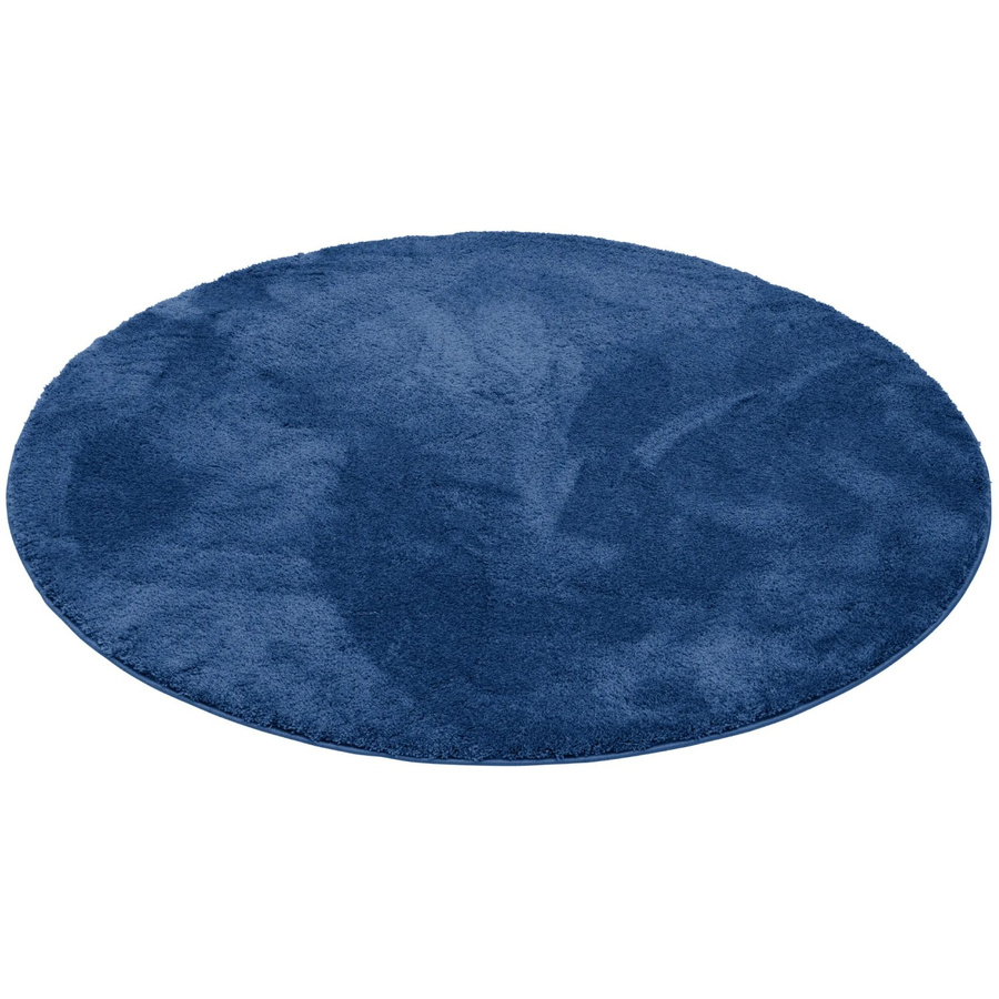 Pergamon Luxus Super Soft Hochflor Teppich Silky Rund Dunkelblau Durchmesser: 120 cm - Bild 2