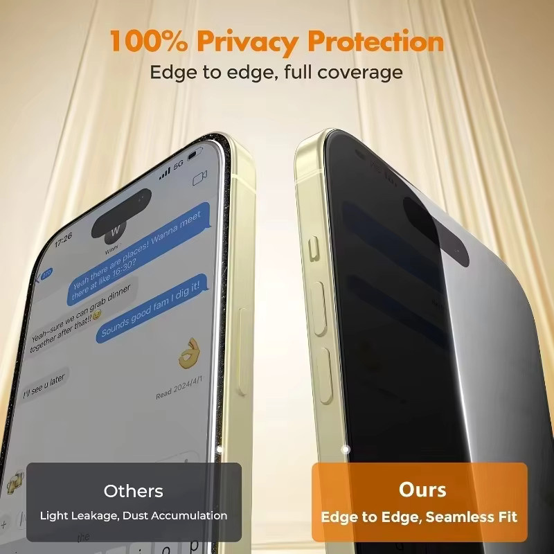 Sichtschutz-Displayschutzfolie aus gehärtetem Glas für Samsung Galaxy A57 5G, A17, A16, A56, A37, A36, A55, A54, A15, A14, A13, A53, A35, A34, transparent - Bild 4
