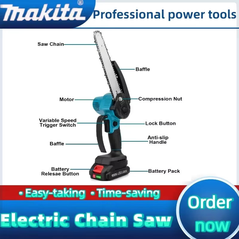 Makita 6-Zoll Akku-Kettensäge 18V für Garten und Holzfällarbeiten - Bild 5