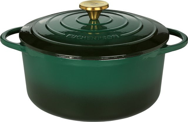Bratentopf KÜCHENPROFI PROVENCE aus emailliertem Gusseisen, Farbe: Grün, Durchmesser: 33,5 cm - Bild 1