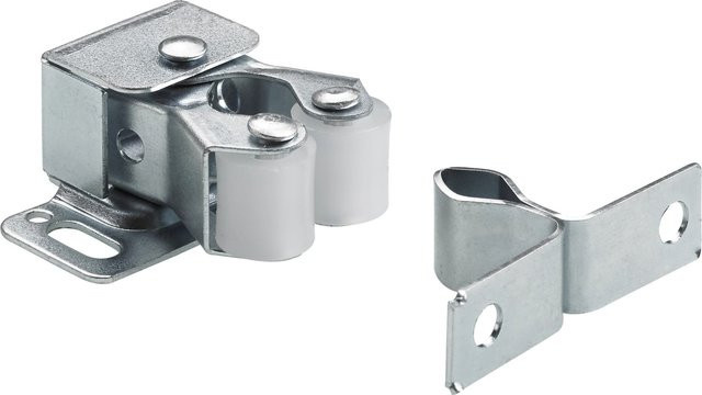 Hettich Schnappverschluss aus verzinktem Stahl in Silber, B/T/H: 33 x 14 x 28 mm, 2 Stück - Bild 1