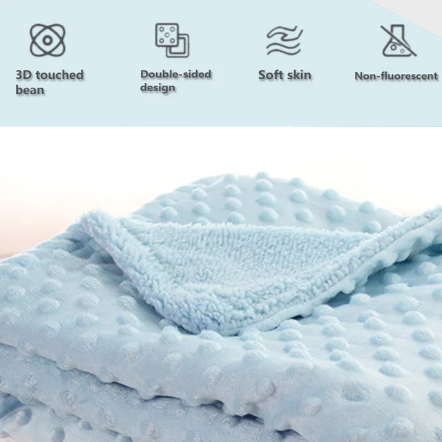 Vvocci Baby Bettwäsche Set aus Baumwolle und Fleece für den Winter in Weiß oder Blau - Bild 1