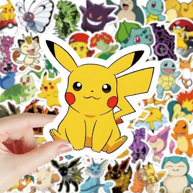 TAKARA TOMY Pokemon Aufkleber, Pikachu Eevee, 100-teiliges Set, multicolor - Bild 1