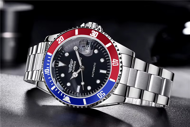 WINNER Armbanduhr Automatik, Edelstahl, Schwarz, Herren - Bild 2