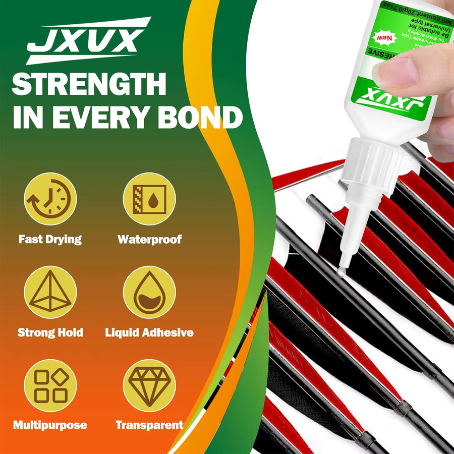 LOOLIFL Super Strong Glue Cyanacrylat-Kleber transparent für Pfeilfedern und Bogenreparaturen 10 ml - Bild 2