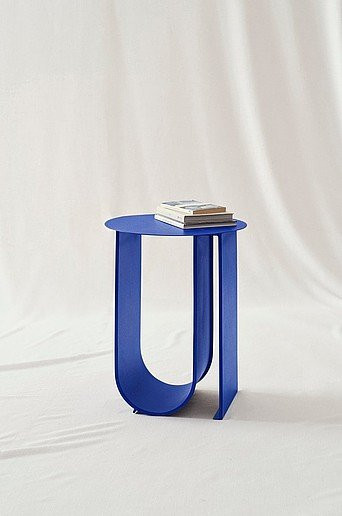 Jotex Beistelltisch LOSTALLO aus Metall in Blau Matt, Rund, Durchmesser: 40,5 cm, Höhe: 50,5 cm - Bild 1