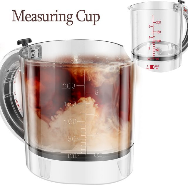 Willstar 4-in-1 Multifunktionaler Messbecher mit Schaber und Dichtungsbasis, transparent, 250 ml - Bild 1
