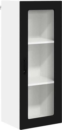 vidaXL Küchenwandschrank Schwarz aus Holzwerkstoff mit Scharniertüren, B/T/H: 40 x 31 x 100 cm