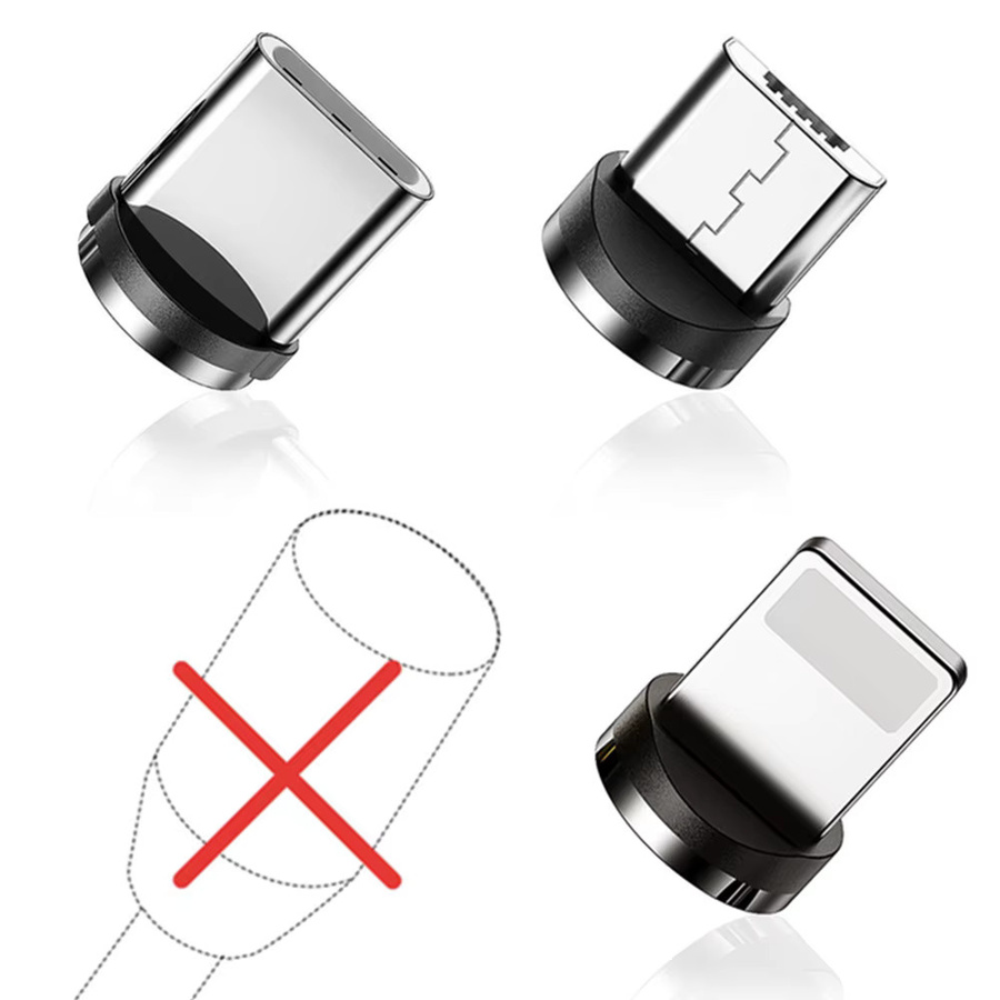 3-in-1 Magnetisches Schnellladekabel mit Automontage für Huawei, Apple, Xiaomi und OPPO in Schwarz - Bild 4