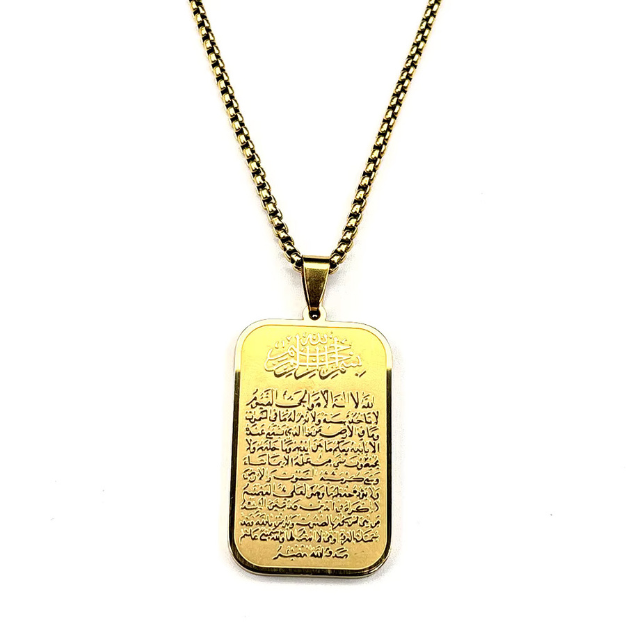 AFAWA Halskette, Medaillen-Anhänger, Edelstahl, Gold, Unisex - Bild 2