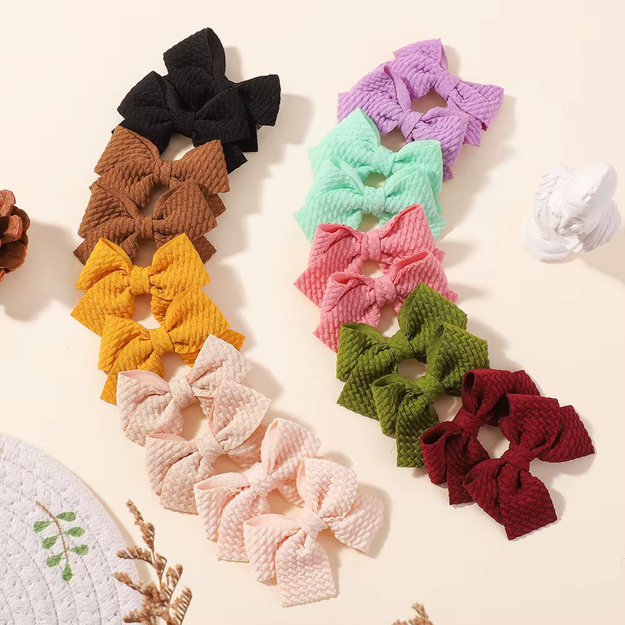 BABY BOWS Haarspangen-Set aus Waffelstoff mit Schleife, 10 Stück, Kinder - Bild 2
