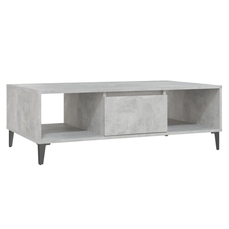 vidaXL Couchtisch in Betongrau im industriellen Design aus Holzwerkstoff und Metall, B/T/H: 103,5 x 60 x 35 cm - Bild 2