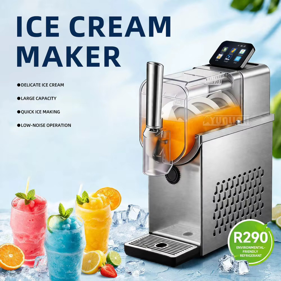YunlinLi Slushie-Maker Eismaschine mit Touchscreen aus Edelstahl in Silber - Bild 2