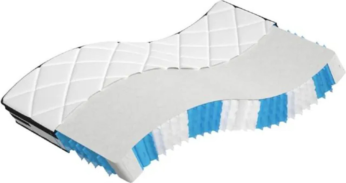 vidaXL Matratze Taschenfederkern Medium Plus, B/L: 90 x 200 cm, Weiß/Schwarz - Bild 1