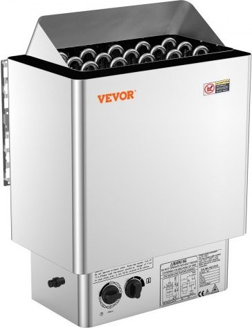 VEVOR Elektrischer Saunaofen aus Edelstahl 430, 8 kW, 400 V, für 8–12 m³, tragbare Saunaheizung für Innen und Außen mit integrierter Steuerung und 3-Stunden-Timer - Bild 1