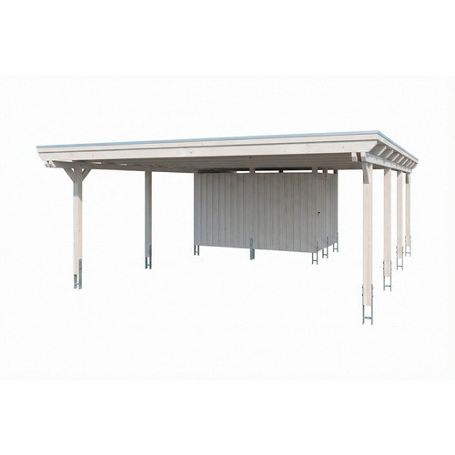 SKANHOLZ Carport Emsland aus Fichte mit EPDM-Flachdach und Abstellraum, Weiß, B: 609 cm, T: 846 cm - Bild 3