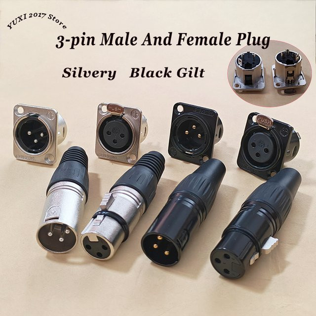 YuXi XLR 3-Pin Audio Stecker Weiblich in Silber für professionelles Mikrofon-Equipment - Bild 1