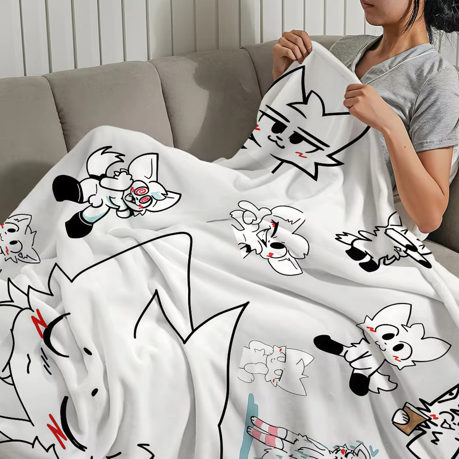 Boykisser Kawaii Kuscheldecke für Bett und Sofa, Weiß - Bild 4