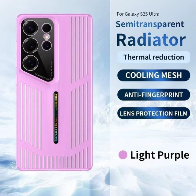 Kühlende dünne Handyhülle mit Linsenschutz für Samsung Galaxy S24 Ultra S23 Ultra S25 Plus S22 in Lichtlila - Bild 1