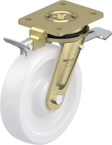 Blickle Lenkrolle mit Feststeller 853047 LS-SPO 200G-ST-RI4, Rad-Durchmesser: 20 cm, Tragfähigkeit: 1500 kg, Farbe: Weiß - Bild 1