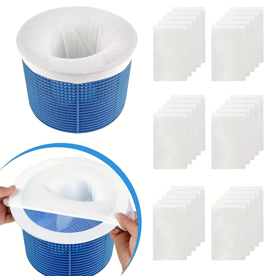 10er Set Pool Skimmer Socken aus weißem Nylon Mesh für die Schwimmbadreinigung - Bild 2