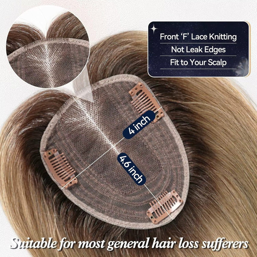 HAIRCUBE Echthaar-Topper, Ombre Hellbraun, 12 Zoll, Damen - Bild 4
